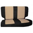 Rear Seat Cover Set (Black/Tan) w/ 2 Seat Belt Pads - Crown# SCP20224