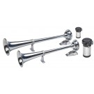 Wolo Sea Alert Xtreme Dual Trumpet Air Horn 12 Volt, Chrome